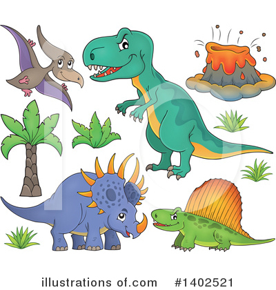 Royalty-Free (RF) Dinosaur Clipart Illustration by visekart - Stock Sample #1402521