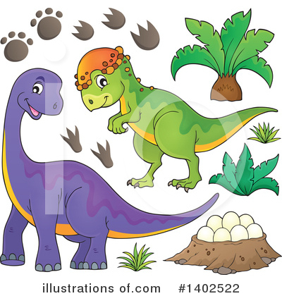 Royalty-Free (RF) Dinosaur Clipart Illustration by visekart - Stock Sample #1402522
