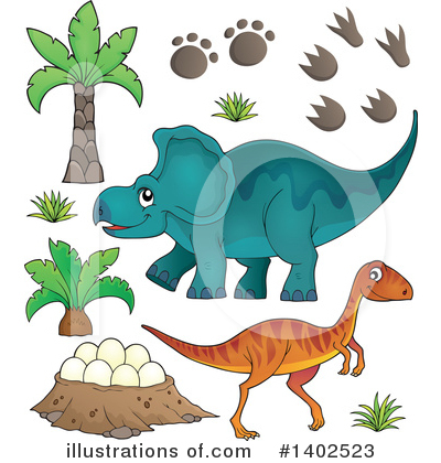 Royalty-Free (RF) Dinosaur Clipart Illustration by visekart - Stock Sample #1402523