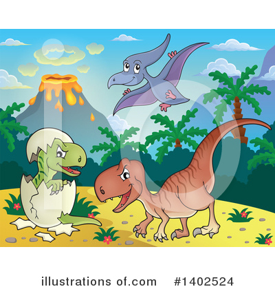 Royalty-Free (RF) Dinosaur Clipart Illustration by visekart - Stock Sample #1402524