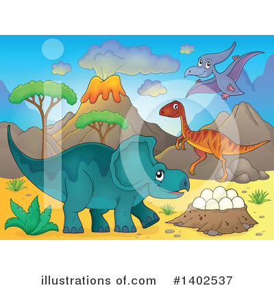 Royalty-Free (RF) Dinosaur Clipart Illustration by visekart - Stock Sample #1402537