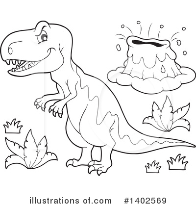 Royalty-Free (RF) Dinosaur Clipart Illustration by visekart - Stock Sample #1402569