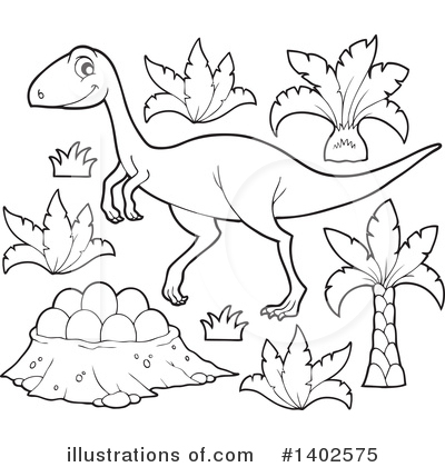 Royalty-Free (RF) Dinosaur Clipart Illustration by visekart - Stock Sample #1402575