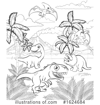 Royalty-Free (RF) Dinosaur Clipart Illustration by AtStockIllustration - Stock Sample #1624684