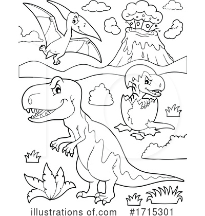 Royalty-Free (RF) Dinosaur Clipart Illustration by visekart - Stock Sample #1715301