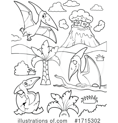 Royalty-Free (RF) Dinosaur Clipart Illustration by visekart - Stock Sample #1715302