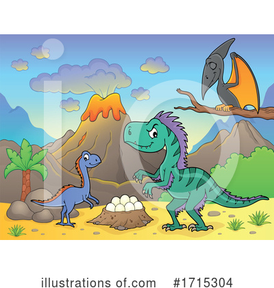 Royalty-Free (RF) Dinosaur Clipart Illustration by visekart - Stock Sample #1715304