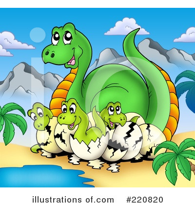Royalty-Free (RF) Dinosaur Clipart Illustration by visekart - Stock Sample #220820