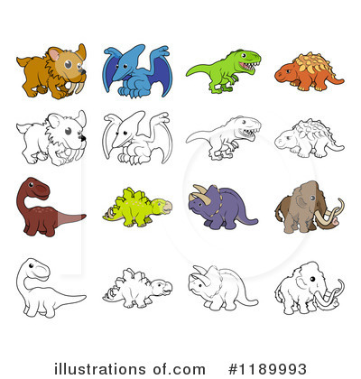 Royalty-Free (RF) Dinosaurs Clipart Illustration by AtStockIllustration - Stock Sample #1189993