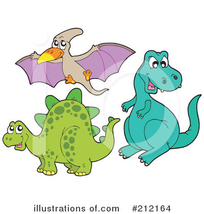 Royalty-Free (RF) Dinosaurs Clipart Illustration by visekart - Stock Sample #212164