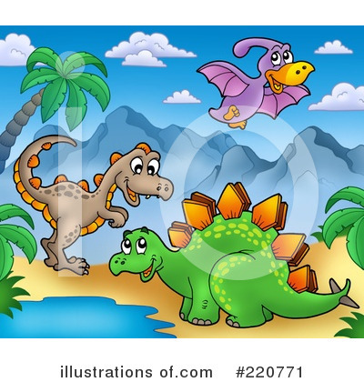 Royalty-Free (RF) Dinosaurs Clipart Illustration by visekart - Stock Sample #220771