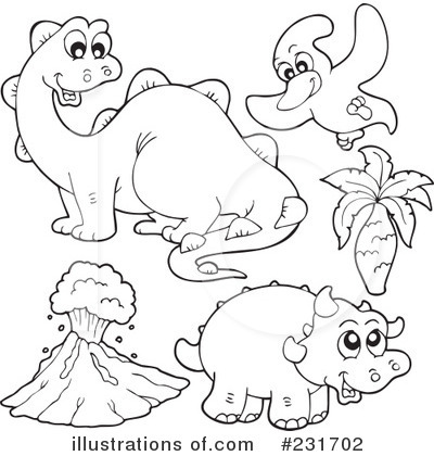 Royalty-Free (RF) Dinosaurs Clipart Illustration by visekart - Stock Sample #231702
