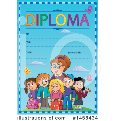 Royalty-Free (RF) Diploma Clipart Illustration by visekart - Stock Sample #1458434