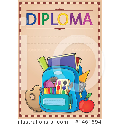 Royalty-Free (RF) Diploma Clipart Illustration by visekart - Stock Sample #1461594