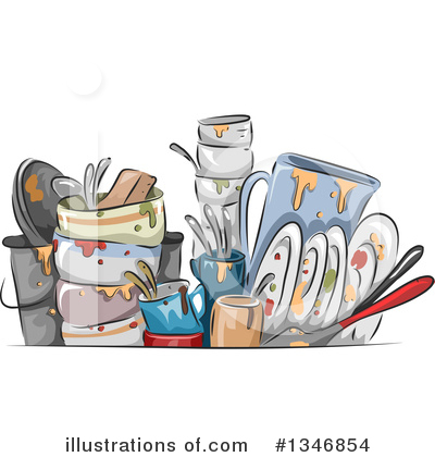 Dirty Dishes Clipart #1346854 by BNP Design Studio