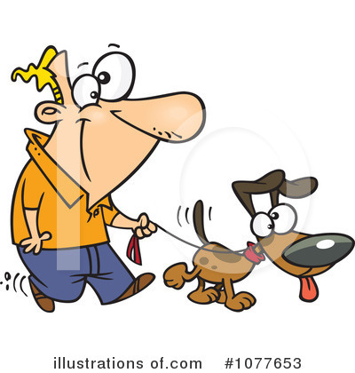 Dog Walker Clipart #1077653 by toonaday