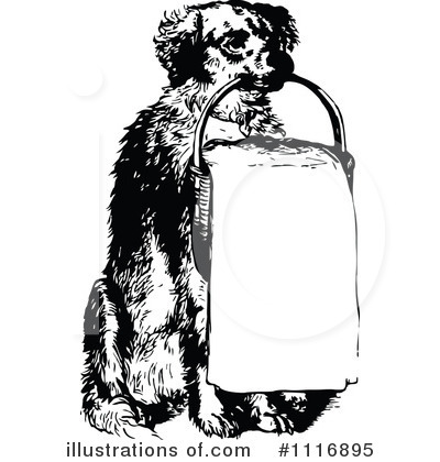 Royalty-Free (RF) Dog Clipart Illustration by Prawny Vintage - Stock Sample #1116895