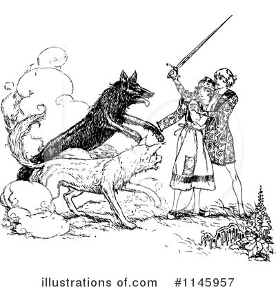 Royalty-Free (RF) Dog Clipart Illustration by Prawny Vintage - Stock Sample #1145957
