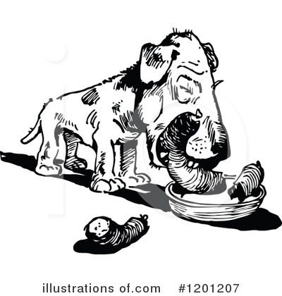 Royalty-Free (RF) Dog Clipart Illustration by Prawny Vintage - Stock Sample #1201207