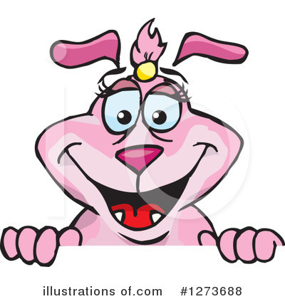 Pink Dog Clipart #1273688 by Dennis Holmes Designs