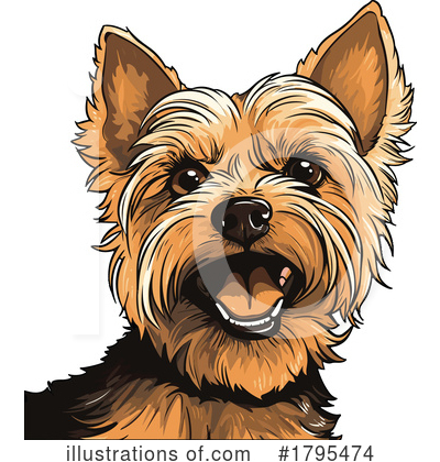 Yorkie Clipart #1795474 by stockillustrations