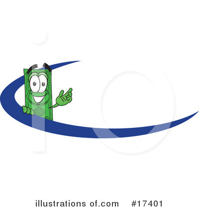 Dollar Bill Character Clipart #17401 by Mascot Junction