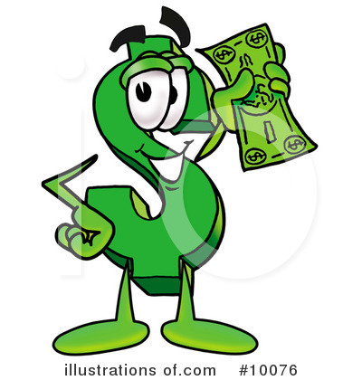 Royalty-Free (RF) Dollar Sign Clipart Illustration by Mascot Junction - Stock Sample #10076