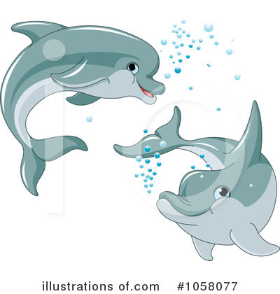 Royalty-Free (RF) Dolphin Clipart Illustration by Pushkin - Stock Sample #1058077