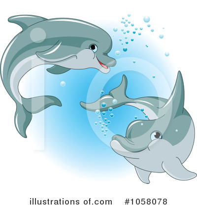 Royalty-Free (RF) Dolphin Clipart Illustration by Pushkin - Stock Sample #1058078