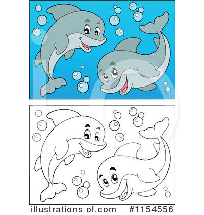 Royalty-Free (RF) Dolphin Clipart Illustration by visekart - Stock Sample #1154556