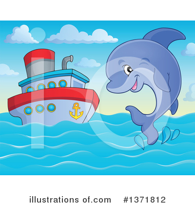 Royalty-Free (RF) Dolphin Clipart Illustration by visekart - Stock Sample #1371812