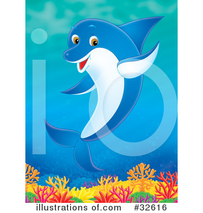Royalty-Free (RF) Dolphin Clipart Illustration by Alex Bannykh - Stock Sample #32616