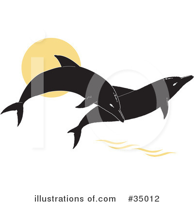 Dolphins Clipart #35012 by Dennis Holmes Designs