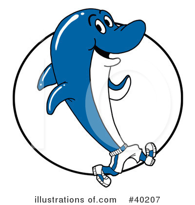Royalty-Free (RF) Dolphin Clipart Illustration by LaffToon - Stock Sample #40207