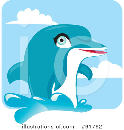 Royalty-Free (RF) Dolphin Clipart Illustration by Monica - Stock Sample #61762