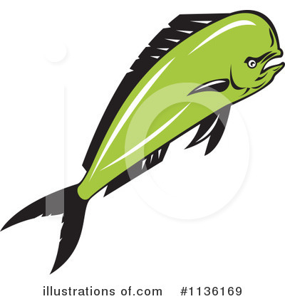 Royalty-Free (RF) Dolphin Fish Clipart Illustration by patrimonio - Stock Sample #1136169