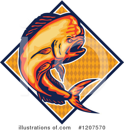 Royalty-Free (RF) Dolphin Fish Clipart Illustration by patrimonio - Stock Sample #1207570