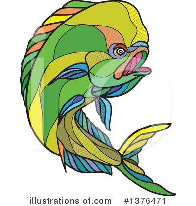 Royalty-Free (RF) Dolphin Fish Clipart Illustration by patrimonio - Stock Sample #1376471