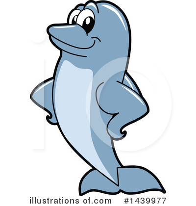 Royalty-Free (RF) Dolphin Mascot Clipart Illustration by Mascot Junction - Stock Sample #1439977