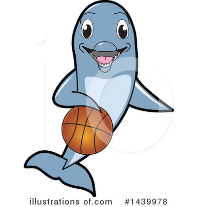 Royalty-Free (RF) Dolphin Mascot Clipart Illustration by Mascot Junction - Stock Sample #1439978
