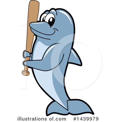 Royalty-Free (RF) Dolphin Mascot Clipart Illustration by Mascot Junction - Stock Sample #1439979