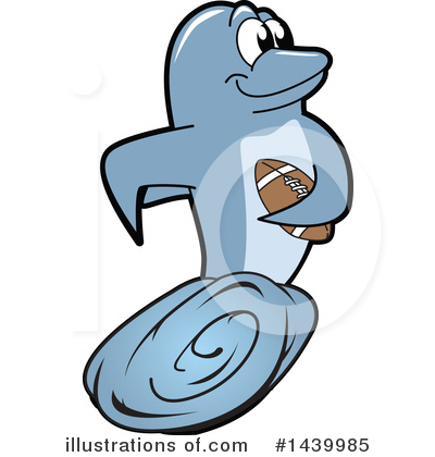 Royalty-Free (RF) Dolphin Mascot Clipart Illustration by Mascot Junction - Stock Sample #1439985