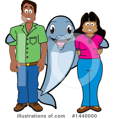 Royalty-Free (RF) Dolphin Mascot Clipart Illustration by Mascot Junction - Stock Sample #1440000