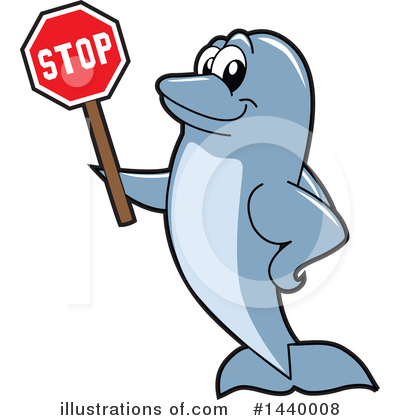 Royalty-Free (RF) Dolphin Mascot Clipart Illustration by Mascot Junction - Stock Sample #1440008