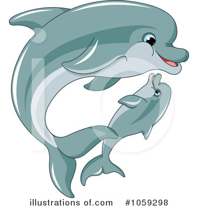 Royalty-Free (RF) Dolphins Clipart Illustration by Pushkin - Stock Sample #1059298