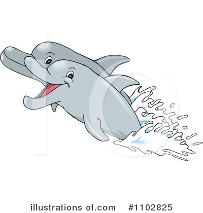 Royalty-Free (RF) Dolphins Clipart Illustration by Dennis Holmes Designs - Stock Sample #1102825