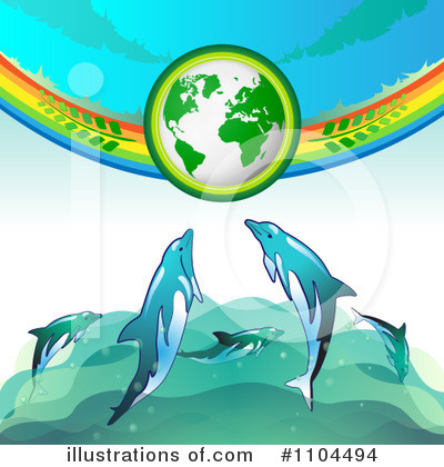 Royalty-Free (RF) Dolphins Clipart Illustration by merlinul - Stock Sample #1104494