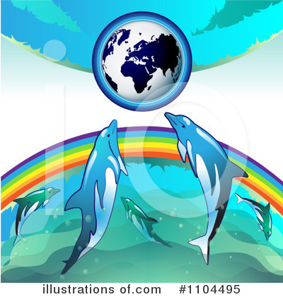 Royalty-Free (RF) Dolphins Clipart Illustration by merlinul - Stock Sample #1104495