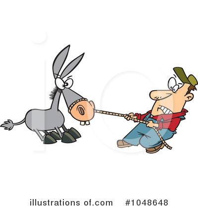 Royalty-Free (RF) Donkey Clipart Illustration by toonaday - Stock Sample #1048648
