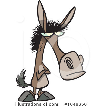 Royalty-Free (RF) Donkey Clipart Illustration by toonaday - Stock Sample #1048656